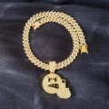 Gold middle finger expression necklace