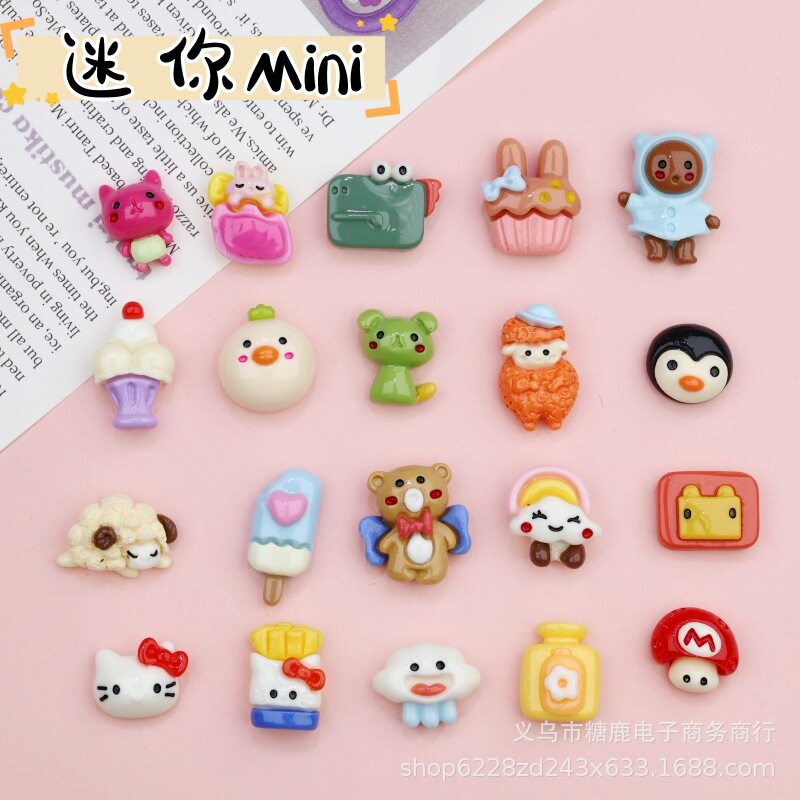 Special Offer mini glossy resin accessories large mixed cream glue diy hair rope phone case hair accessories clothing patch wholesale