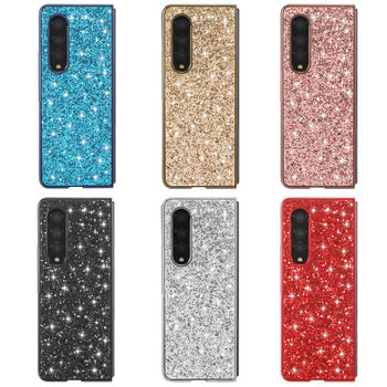 Suitable for Export Samsung Zfold3/4/5/6/7 Electroplated Glitter Sequin Foldableing Hard Shell Zflip5/6 Mobile Phone Case