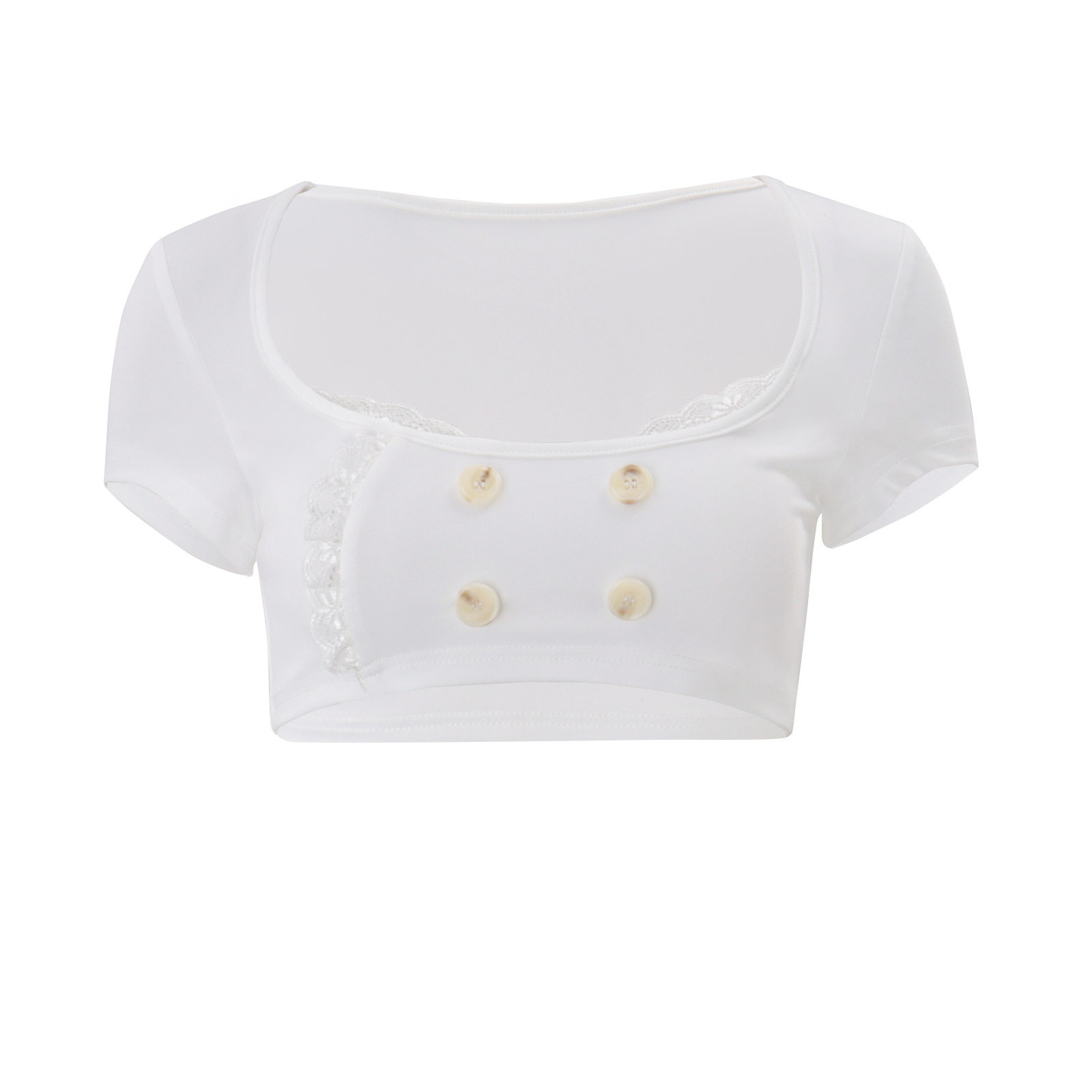 Casual Womens Crop Top Minimalist U Neck Short Sleeve Versatile Style Summer Wear Ready to Ship