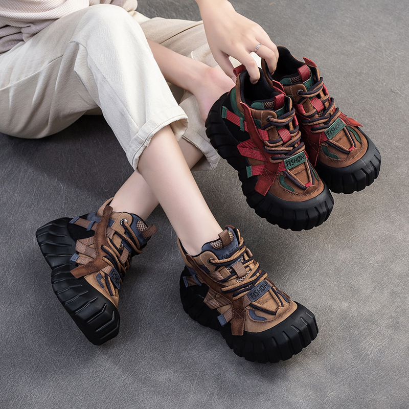 Giày Boot Cổ Thấp Nữ Chất Liệu Da Bò Hàng Mùa Xuân Thu Đông