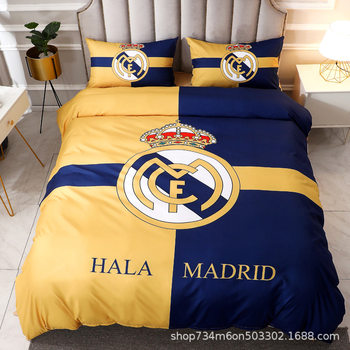 3D foreign trade bedding cross-border home textile Messi three-piece bedding quilt cover football four-piece Amazon bedding