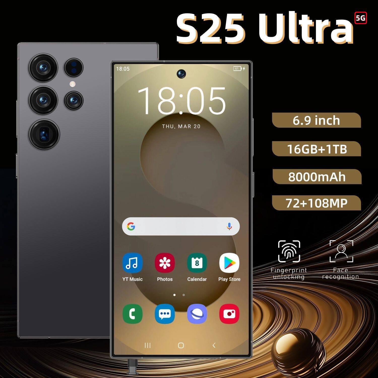跨境手机新款S25 Ultra一体机真4G 6.8英寸大屏(3+64)