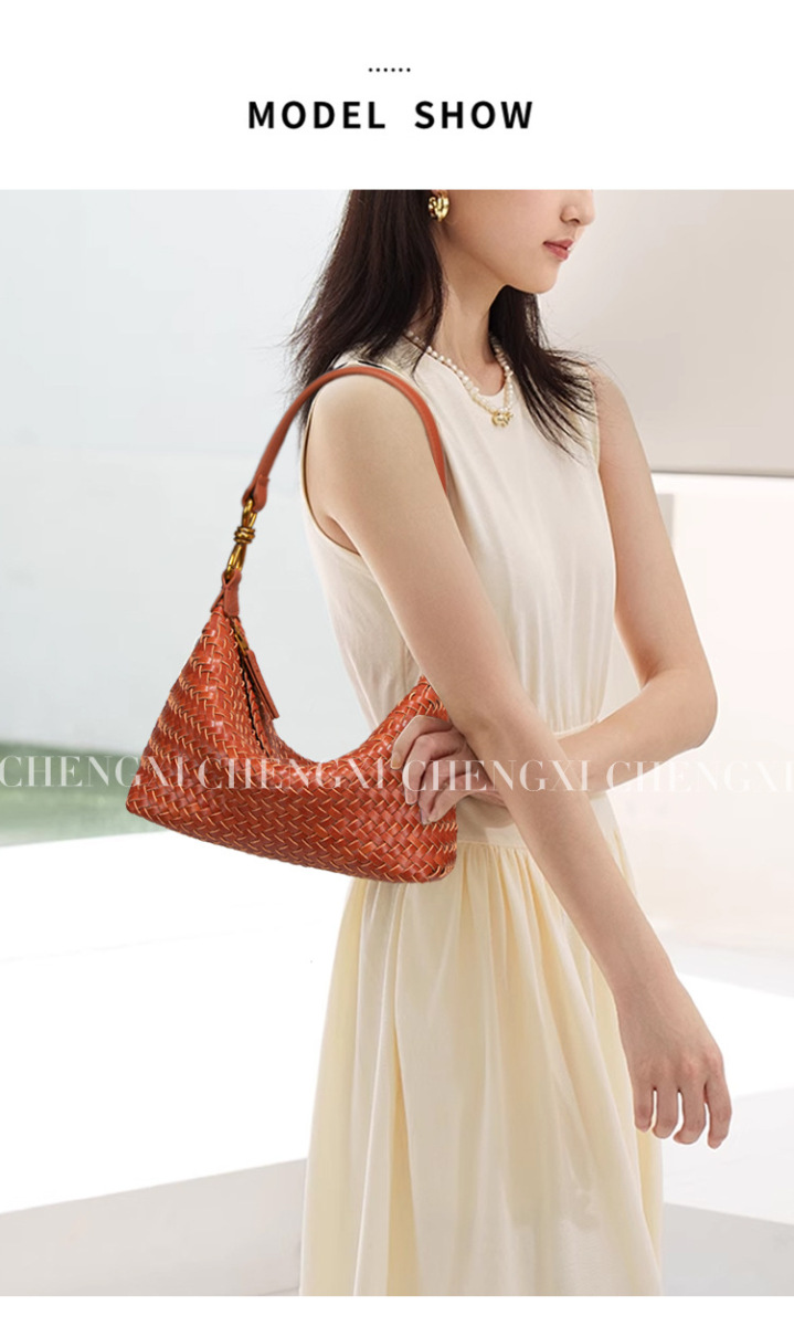 Túi đeo chéo nữ dáng thùng đan thủ công chất liệu PU phong cách tối giản — B2563 # đen, B2563 # hoa hồng hồng, B2563 # hoa oải hương màu tím, B2563 # màu vàng chanh