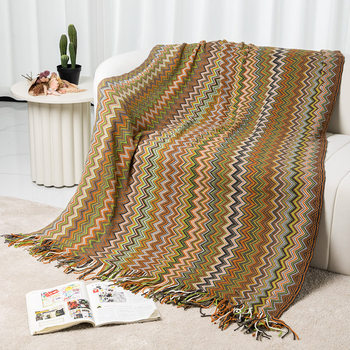 Bohemian Sofa Blanket Summer Office Nap Knitted Wool Tassel Air-conditioning Blanket Bed End Blanket