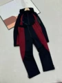 Black and red suit