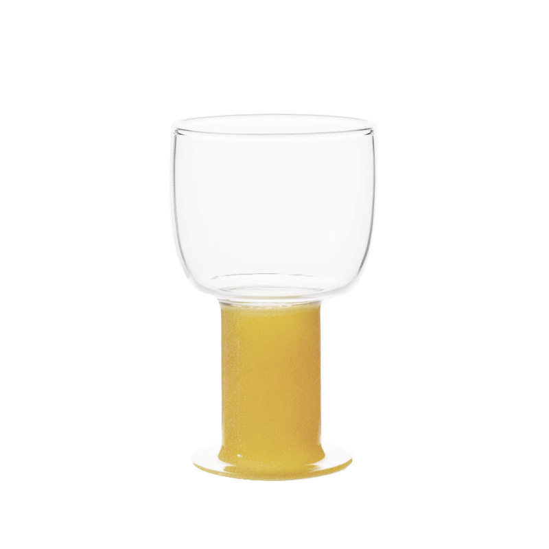 Chubby cute colorful Goblet Glass cocktail wine glass household coffee milk juice cup couple Cup