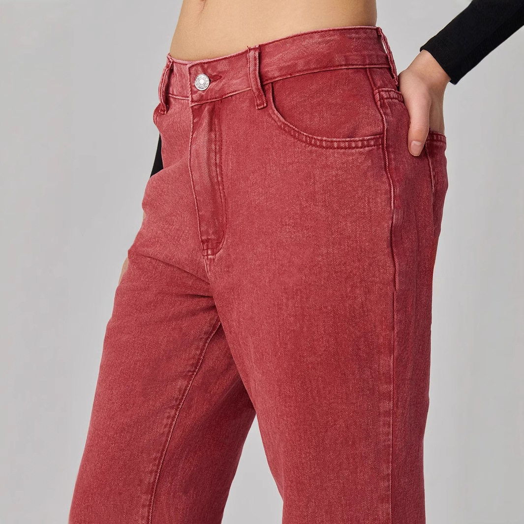 Womens Casual Wide Leg Straight Leg Jeans High Quality Denim Comfortable Fit Trendy Style Perfect for Everyday Wear