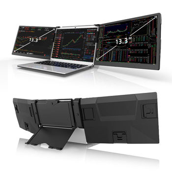 Foldable Combination 13inch Dual-Screen Triple-Screen Monitor Screen Laptop Secondary Screen Multi-Screen Lcd Screen Portable