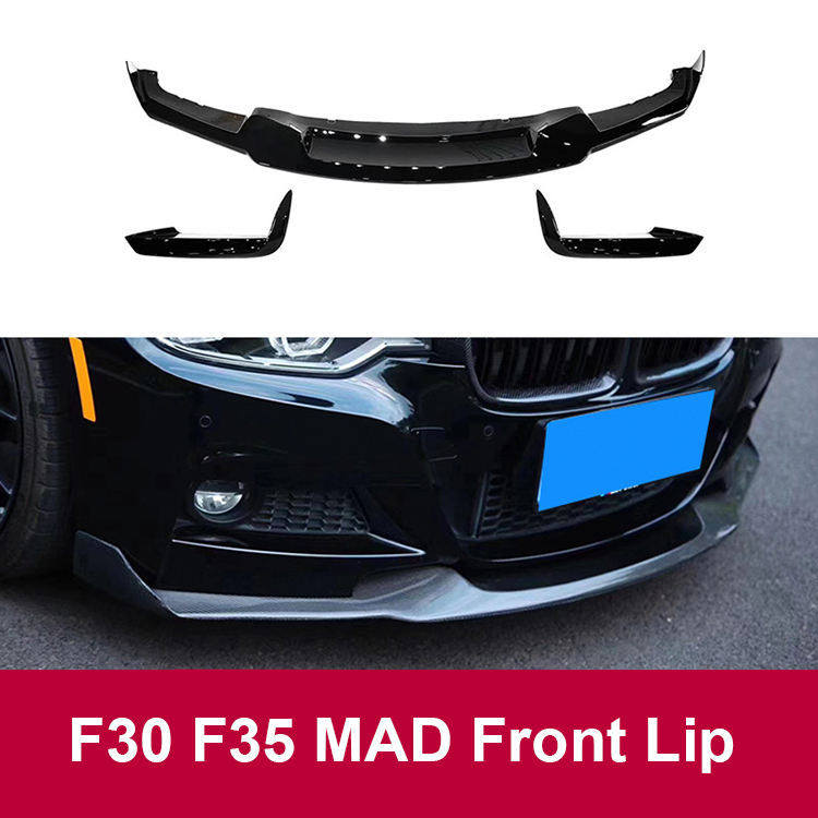 เหมาะสำหรับ BMW ซีรีส์ 3 รุ่น F30/F35 ชุดปลายกันชนหน้า + มีดตัดลม รุ่นสปอร์ตยาว MAD สำหรับโมดิฟายปลายกันชนหน้ารุ่น 320/330LI