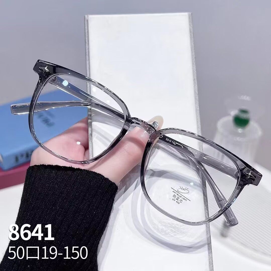 Plain-looking artifact can be equipped with myopia glasses men and women Korean style box round face ins style glasses frame big face thin 8641