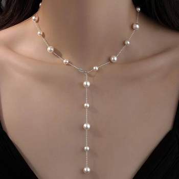 S925 Sterling Silver Starry Pearl Necklace for Women, a Pendant with Multiple Round Shapes, Stackable for Autumn and Winter, Sweater Chain, Chanel Style
