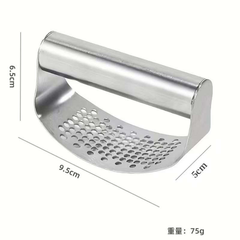 Garlic Press and Peeler, Stainless Steel, No Ring-Shaped Arc, Garlic Crusher, Garlic Masher, Kitchen Household Garlic Crusher, Garlic Paste Maker