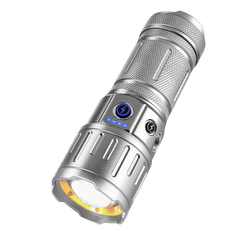 Outdoor Led Handheld Flashlight Strong Light Laser Cannon Super Long-Range Telescopic Zoom Multi-Function Charging Portable