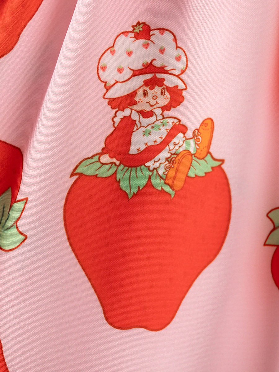 Girls' Dress, Autumn Long-sleeve Kids' Dress, Cute Strawberry Kids' Dress
