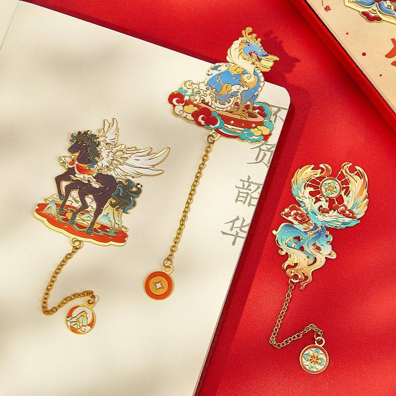 Source factory set Dunhuang bookmark classical Chinese style metal high-grade exquisite gift box Wen Chuang antique stationery
