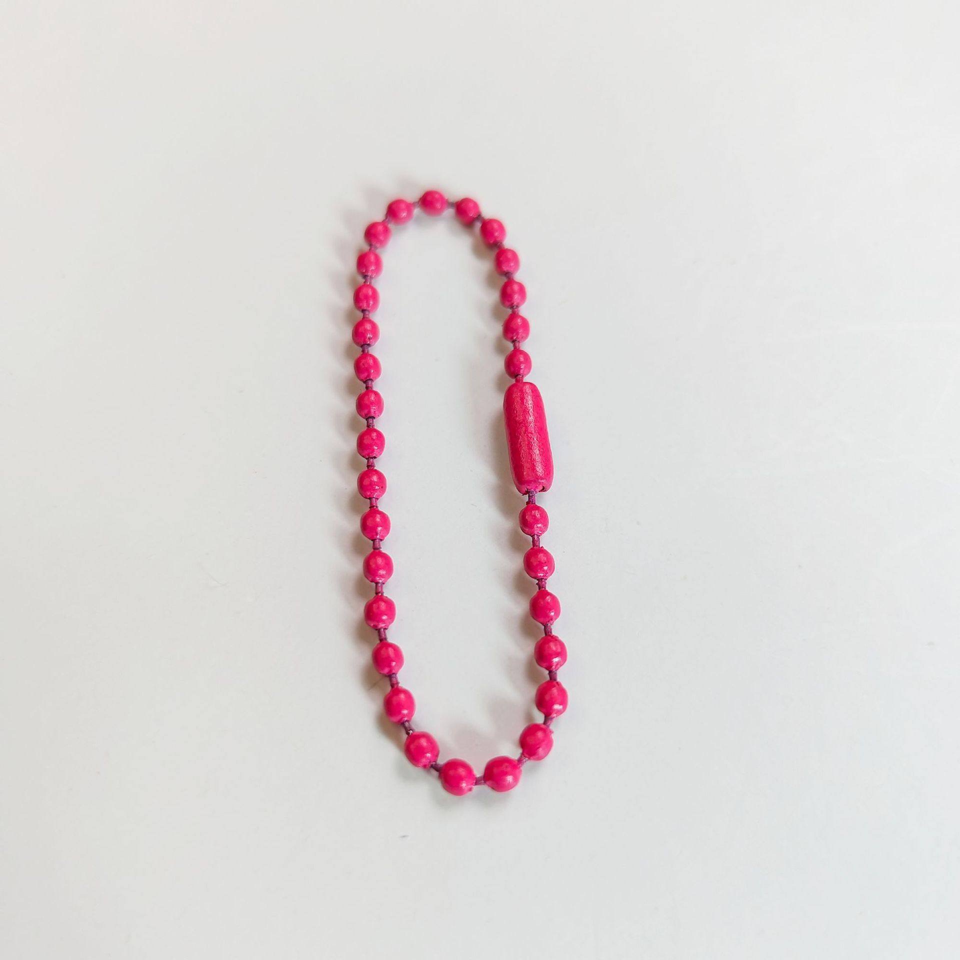 ローズレッドウェーブビーズチェーン(12cm)