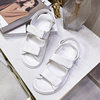 2024 New Chanel style Velcro sandals women's platform muffin fairy style beach shoes summer flat Roman sandals
