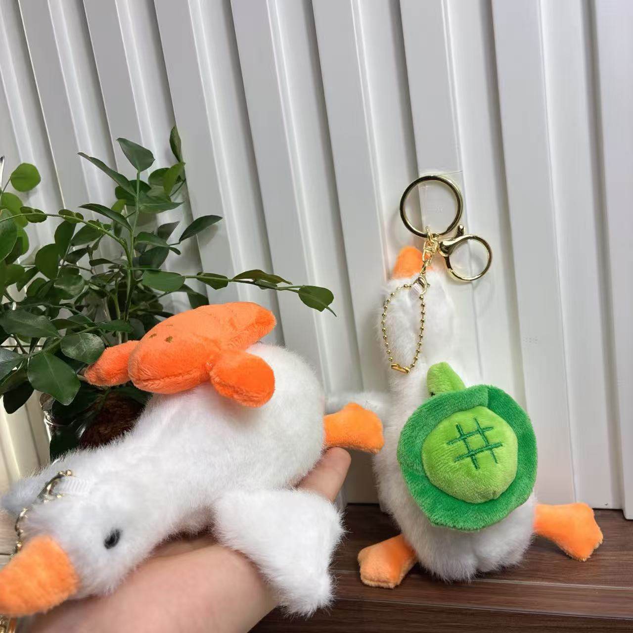 Cross-Border Cute Stretchy Big White Goose Stress Relief Fun Plush Pendant Doll Couple Keychain Bag Car Decoration