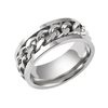 Cross-border Stainless Steel Jewelry Pressure Pattern Rotatable Chain Open Wine Bottle Titanium Steel Ring Men's Open Bottle Ring