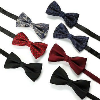 Factory Direct Sales Men's Best Man Bows Korean Style British Style Wedding Performance Red and Black Wedding Bows for Men