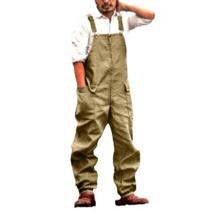 Q017欧美2021外贸跨境男装 新款四季纯色宽松直筒工装休闲背带裤