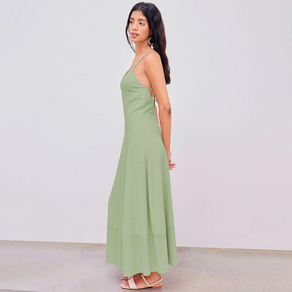 A Line Dress Slimming Fit Waist Defined Sleeveless Chic Design for Casual or Formal Occasions Wholesale Available