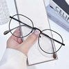 New Artifact Plain Style Near-sight Glasses Frame Cross-border Metal Flat Glasses Retro Color-changing Anti-blue Glasses