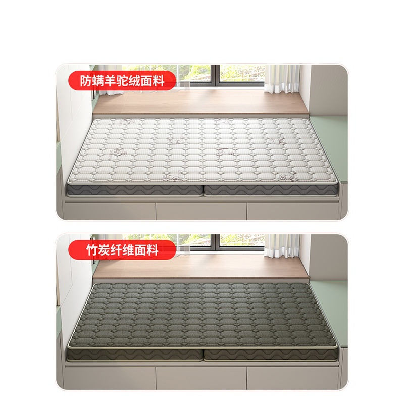 Glue-Free Coconut Palm Mattress, Hard Waist and Spine Protection Latex Mattress, Household Thickeneded Antibacterial and Anti-Mite Bedroom Folding Mattress