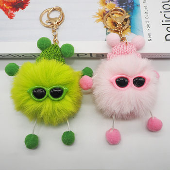 Cartoon Plush Genie Small Coal Ball Plush Small Doll Keychain Pendant Cute Bag Pendant Mobile Phone Pendant