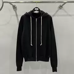 Dark Style Hooded Sweatshirt with a Classic Design, Black Zip-Up Cardigan, Unisex Hooded Long-Sleeve Sweatshirt Jacket