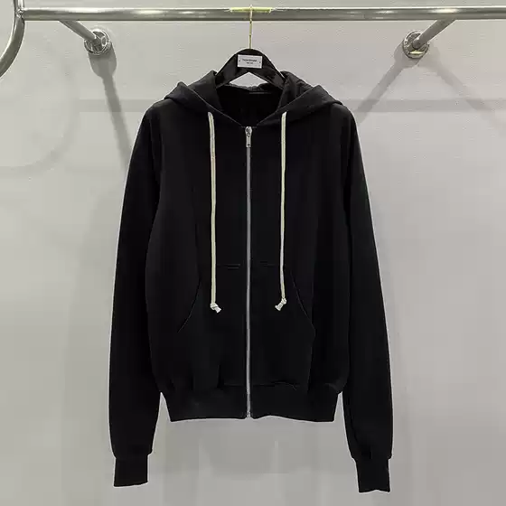Dark Style Hooded Sweatshirt with a Classic Design, Black Zip-Up Cardigan, Unisex Hooded Long-Sleeve Sweatshirt Jacket