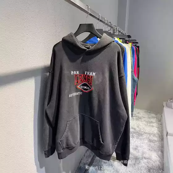 22 autumn and winter New BB letter embroidery LOGO printing INS lovers heavy-duty wash fried color hoodie fleece sweater
