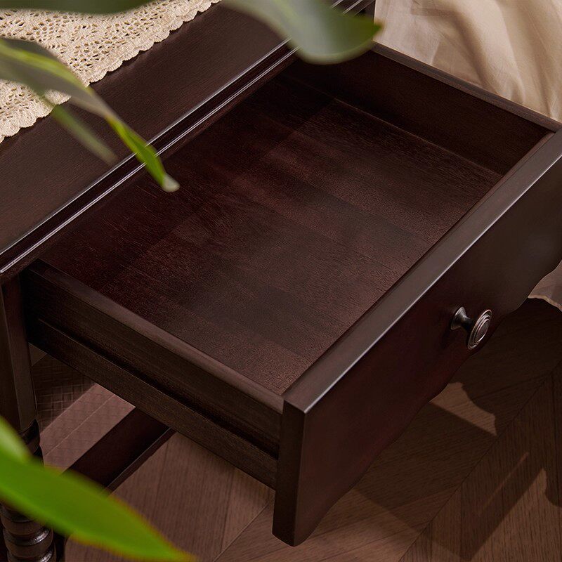 French Medieval Solid Wood Bedside Table Home Bedroom Storage Cabinet American Retro Storage Cabinet Bedside Cabinet