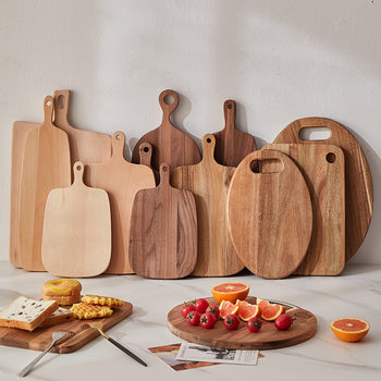 Cross-Border Acacia Wood Cutting Board Walnut Solid Wood Chopping Board Cheese Steak Board Outdoor Camping Portable Fruit Board