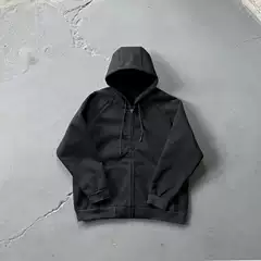 Synaworld Neoprene Hood Black Back Embossed Black Hooded Jacket Men's Trendy Brand Jacket