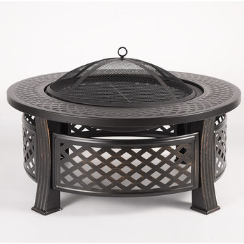 Cross-border European and American Round Oven Encircled Oven Fibres Multi-functional Barbecue Oven Outdoor Garden Charcoal Heating Barbecue Oven