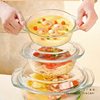 Glass Bowl with Lid, Microwave Heating Utensil Plate, High Temperature Resistant Household Basin, Large Soup Bowl, Steamed Egg Custard Bowl