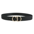 1 gold buckle black lychee pattern belt
