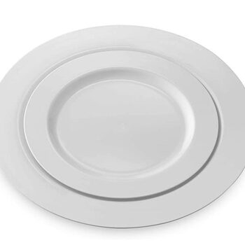 7.510.25 inch hard plastic PS disposable plate white dish dish dish transparent cake plate crystal bone plate