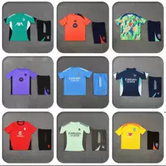Wholesale Real Madrid Barcelona Brazil Chelsea Arsenal Short-Sleeved Football Training Uniforms for Children and Adults