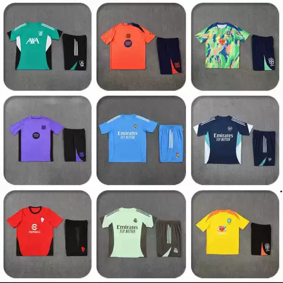 Wholesale Real Madrid Barcelona Brazil Chelsea Arsenal Short-Sleeved Football Training Uniforms for Children and Adults