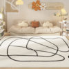 Cream Style Line Living Room Cashmere-like Carpet Soft Coffee Table Blanket Bedroom Cool Bedside Blanket Balcony Bay Window Mat