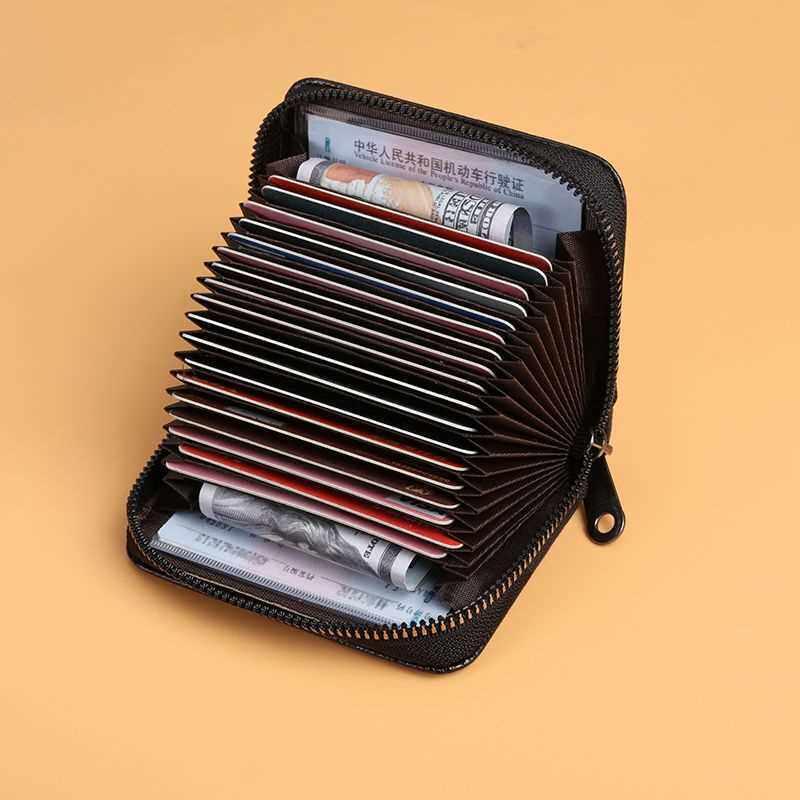 Card Holder Men's anti-theft brush high-end card holder large capacity anti-degaussing ID card holder ultra-thin card holder small female card holder