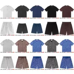 Cross-border. Correct Version. High Version D&G L&V Fendi 26S New Monogram Jacquard Short Sleeve T-Shirt