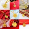 Xiaohongshu Style Rich Flower Pendant Clavicle Chain Love Rose Necklace Gold-Plated Clover Necklace Wholesale Supply