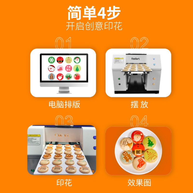 Shanyin X4 Rice Paper Flatbed Printer Biscuit and Candy Processing Equipment Digital Printing A4 Format