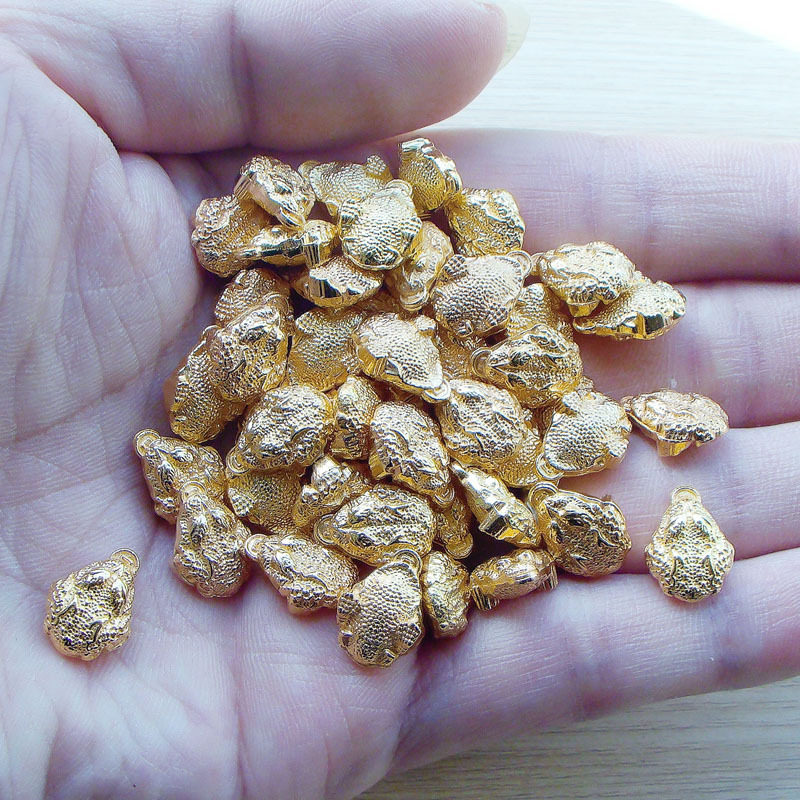 Hot selling mini handmade diy alloy ingot peanut melon seeds lucky bag abacus golden turtle jewelry accessories material wholesale
