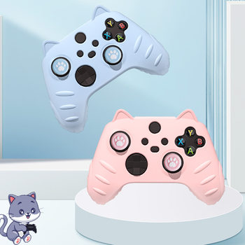 Xbox Series X Protective Shell Xss Game Controller Silicone Cover Cute Cat Ears All-Inclusive Soft Shell Accessories