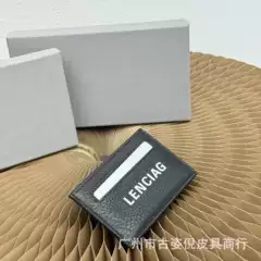 Genuine Leather One-Piece Card Holder Ultra-Thin Mini Alphabet ZIP Coin Purse Card Case ID Organizer Compact Portable
